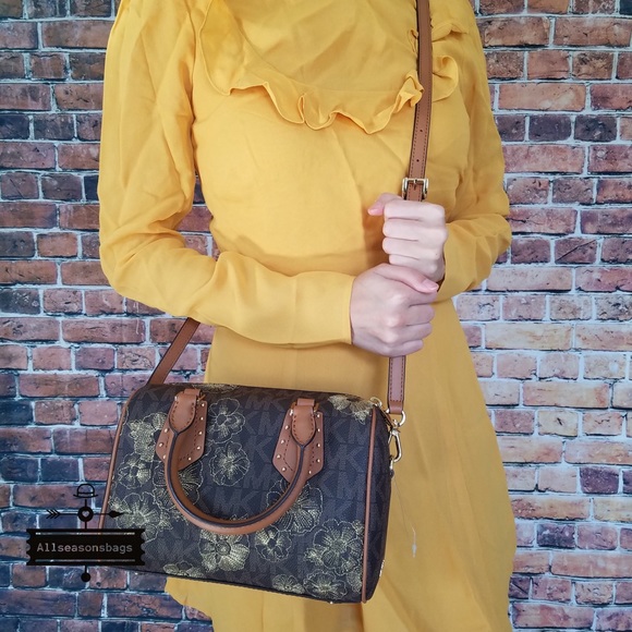 Michael Kors Aria small acorn satchel floral bag - Picture 6 of 7